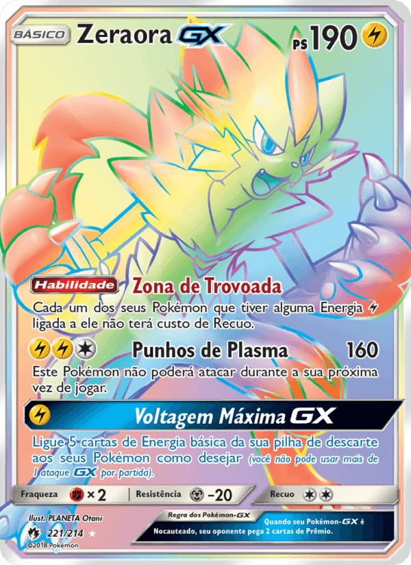 Zeraora GX, card 221 from Trovões Perdidos
