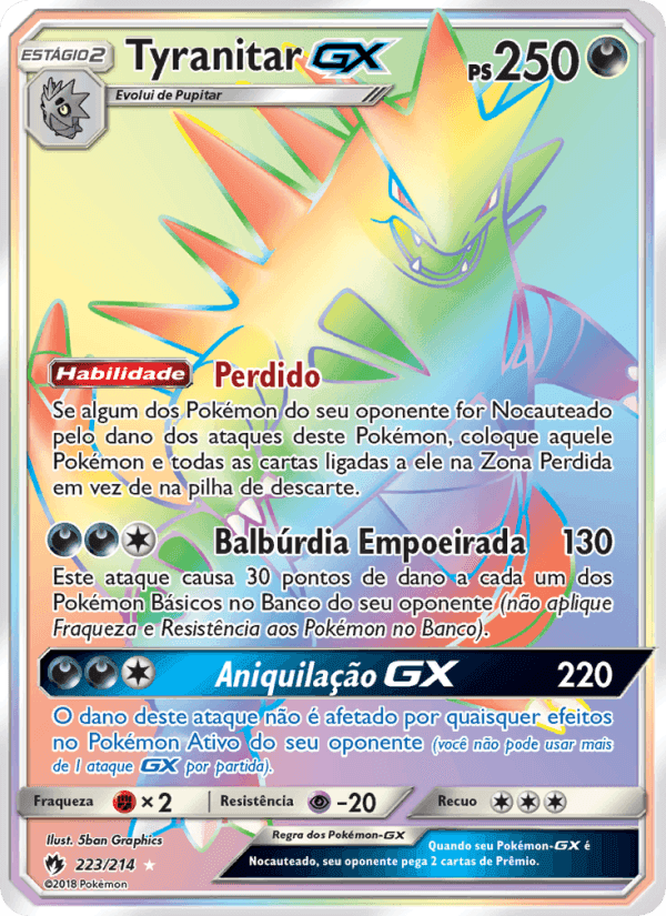 Tyranitar GX, carta 223 de Trovões Perdidos