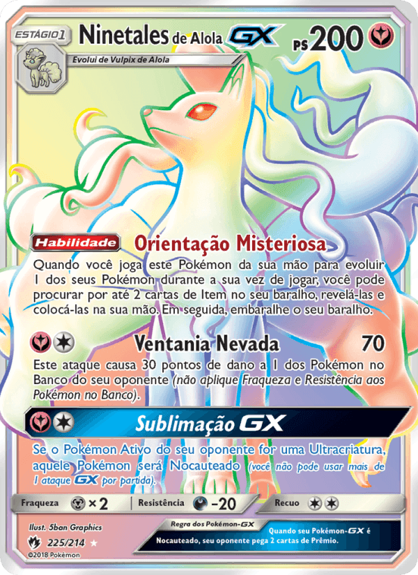 Ninetales de Alola GX, carte 225 de Trovões Perdidos