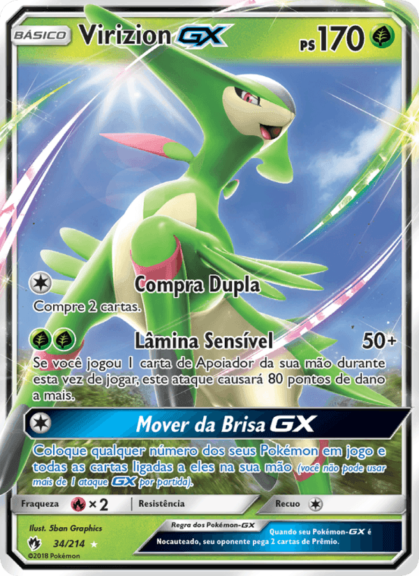 Virizion GX, carta 34 de Trovões Perdidos