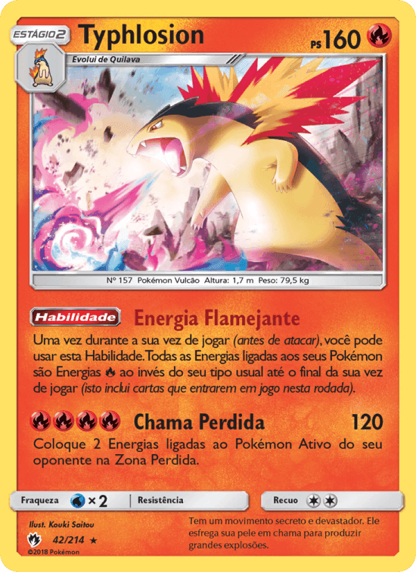 Typhlosion, carta 42 de Trovões Perdidos