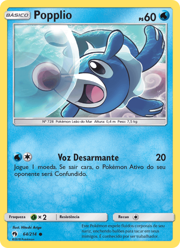 Popplio, carta 64 de Trovões Perdidos
