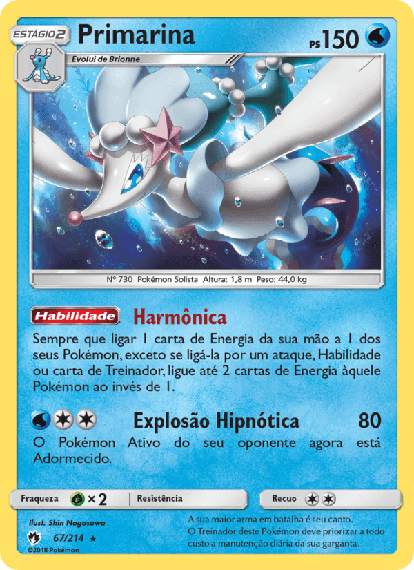 Primarina, card 67 from Trovões Perdidos