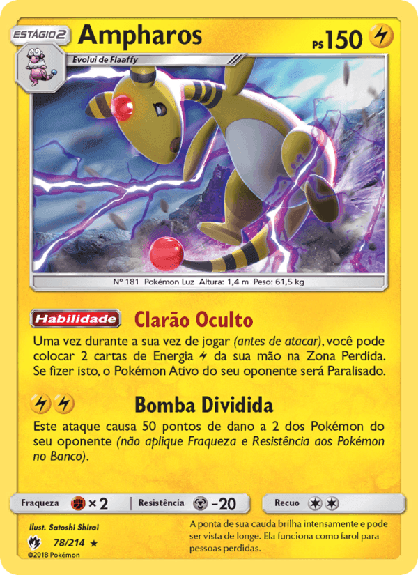 Ampharos, carta 78 di Trovões Perdidos