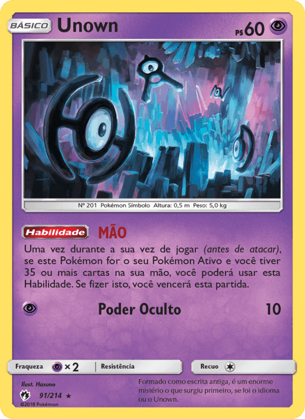 Unown, carta 91 de Trovões Perdidos