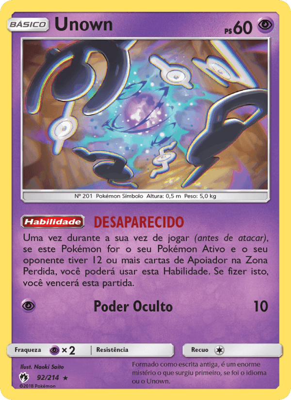 Unown, card 92 from Trovões Perdidos