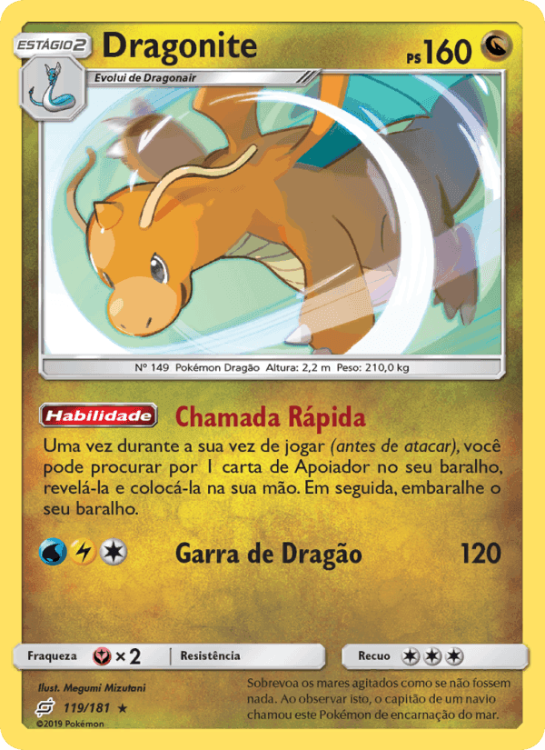 Dragonite, carta 119 de União de Aliados