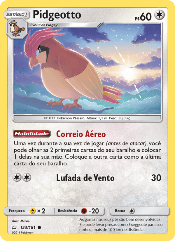 Pidgeotto, carta 123 de União de Aliados