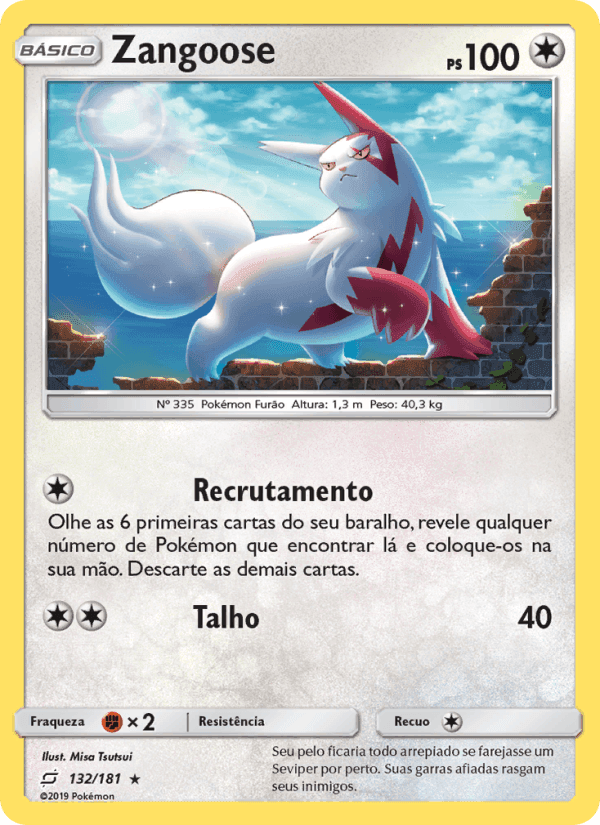 Zangoose, carta 132 de União de Aliados