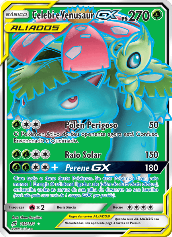 Celebi e Venusaur GX, carta 159 de União de Aliados