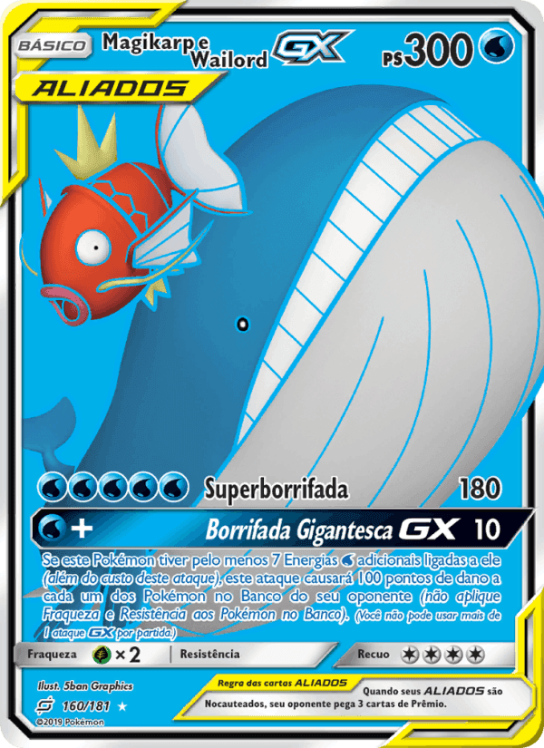Magikarp e Wailord GX, card 160 from União de Aliados