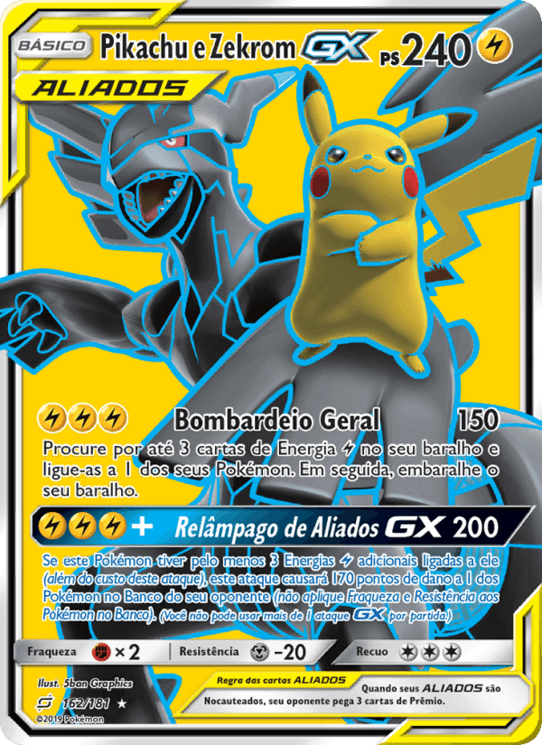 Pikachu e Zekrom GX, carta 162 de União de Aliados