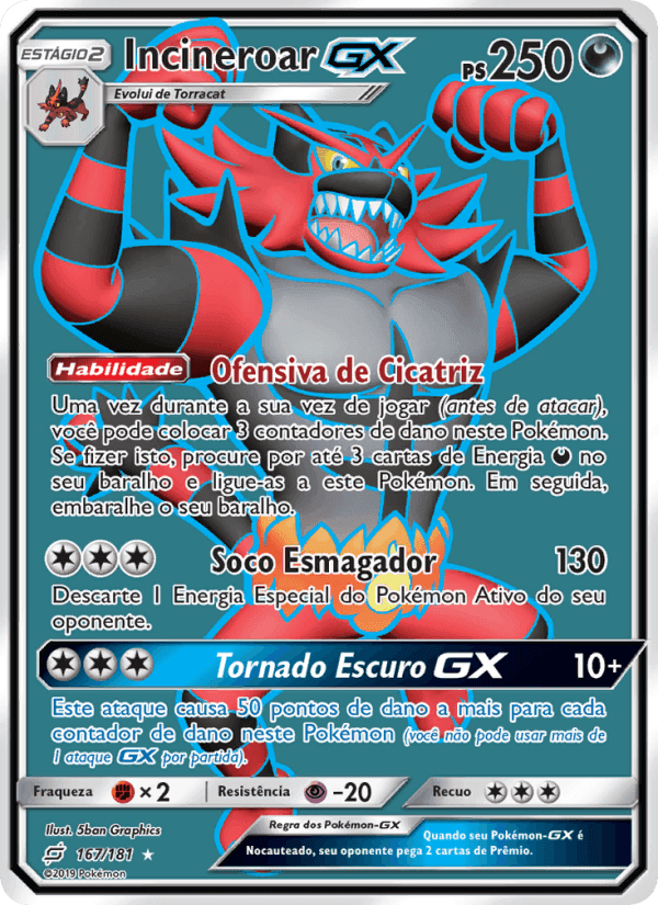 Incineroar GX, carta 167 de União de Aliados
