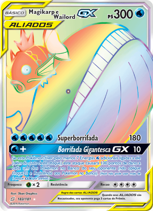 Magikarp e Wailord GX, card 183 from União de Aliados