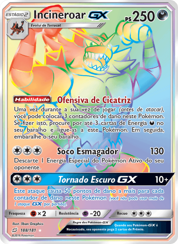 Incineroar GX, card 188 from União de Aliados