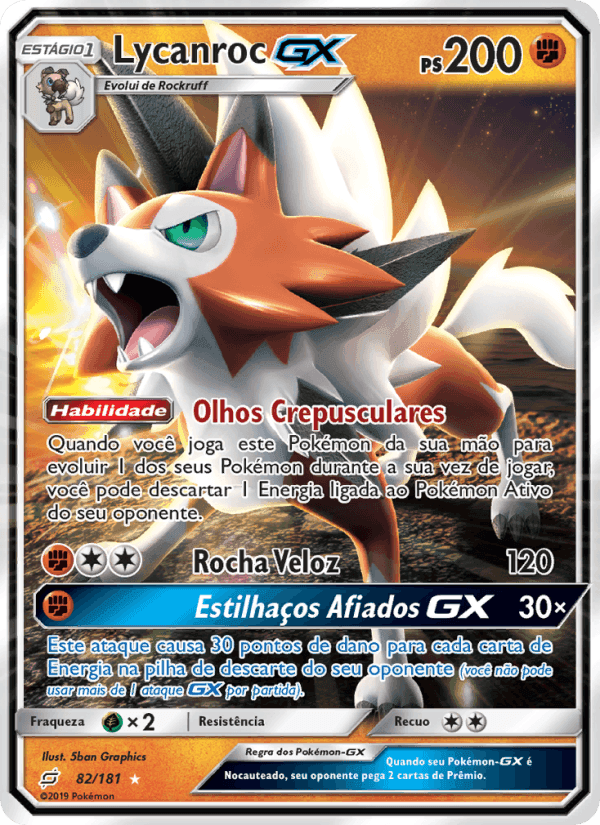 Lycanroc GX, carta 82 de União de Aliados