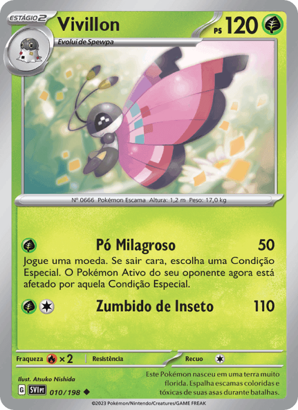 Vivillon, carta 010 de Escarlate e Violeta