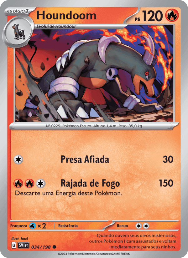 Houndoom, carte 034 de Escarlate e Violeta