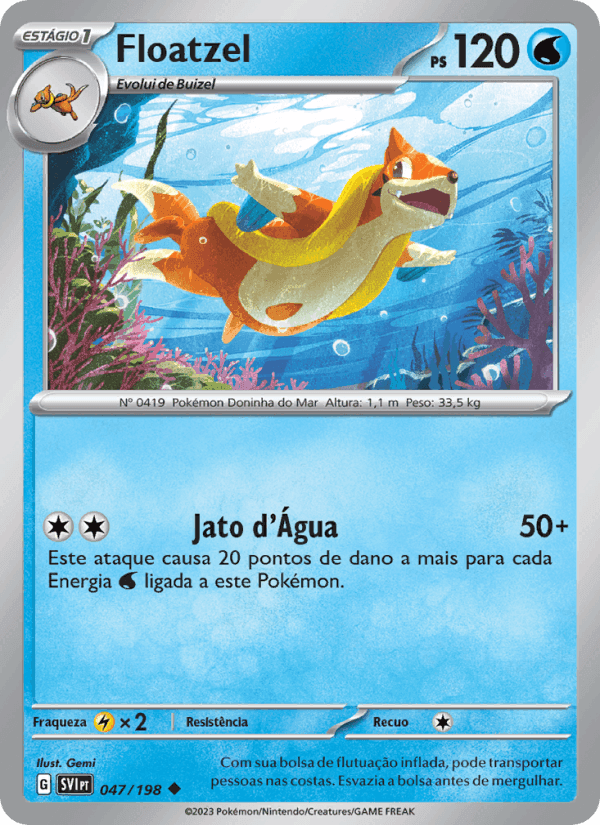Floatzel, carta 047 de Escarlate e Violeta