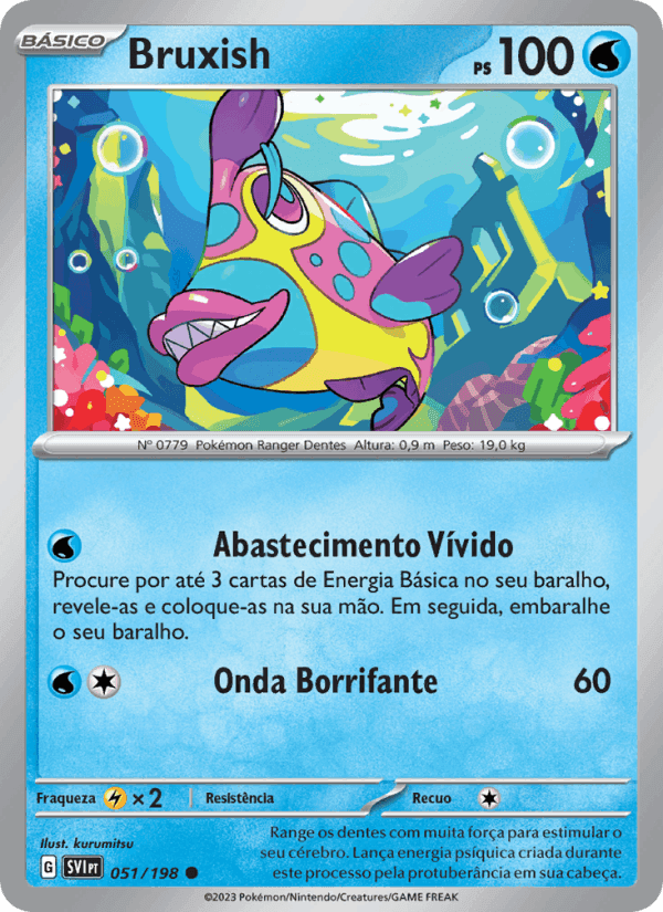 Bruxish, card 051 from Escarlate e Violeta