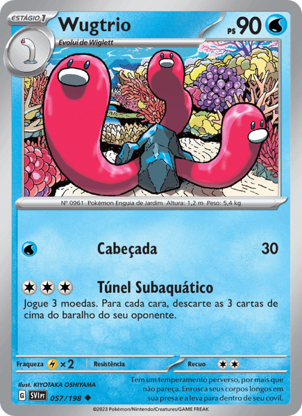 Wugtrio, carta 057 de Escarlate e Violeta