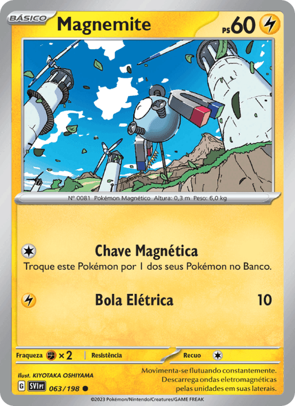 Magnemite, carta 063 de Escarlate e Violeta