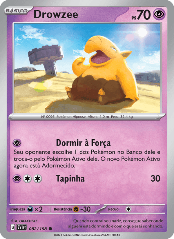 Drowzee, carta 082 de Escarlate e Violeta