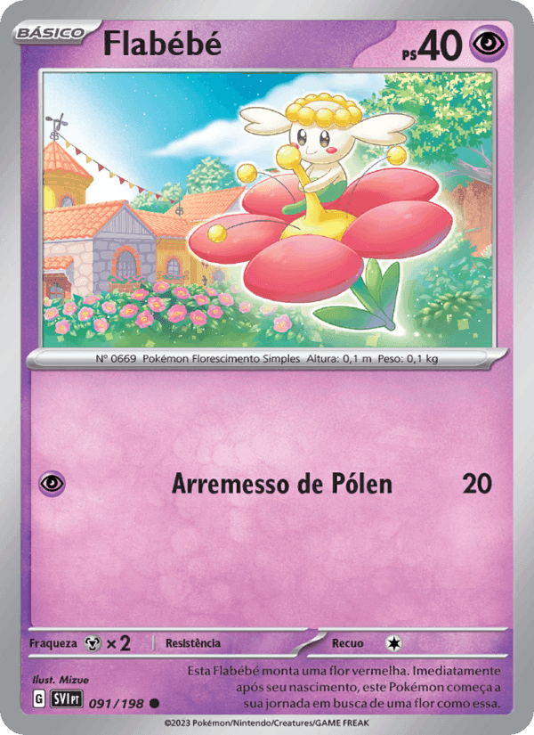 Flabébé, carta 091 de Escarlate e Violeta