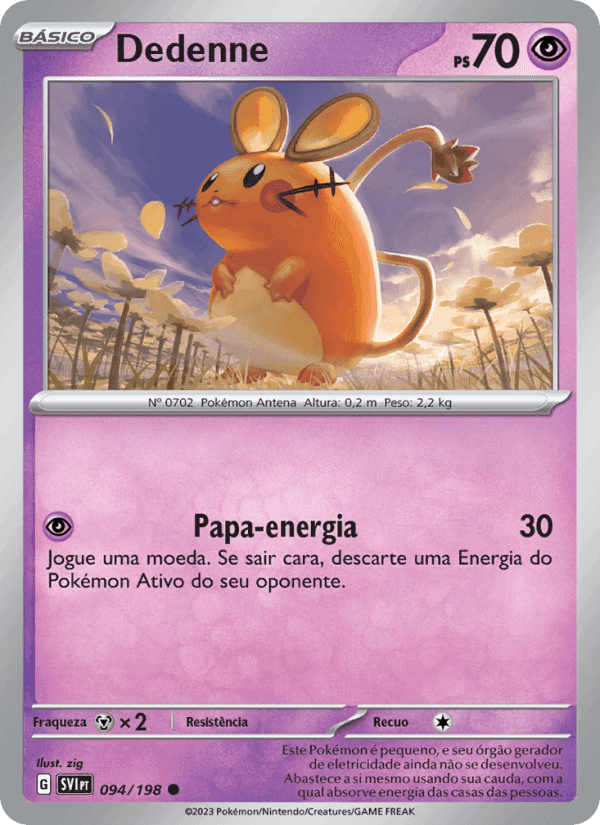 Dedenne, carta 094 de Escarlate e Violeta