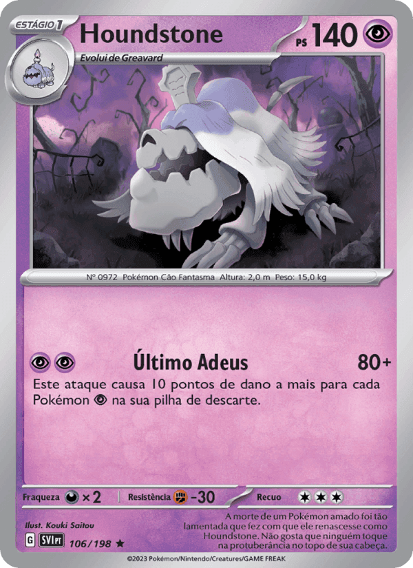Houndstone, carta 106 de Escarlate e Violeta
