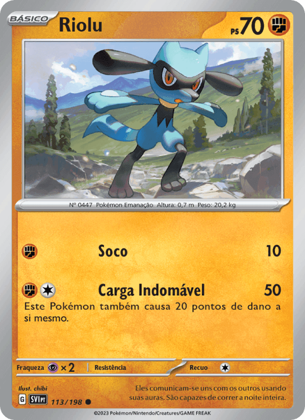 Riolu, carta 113 de Escarlate e Violeta