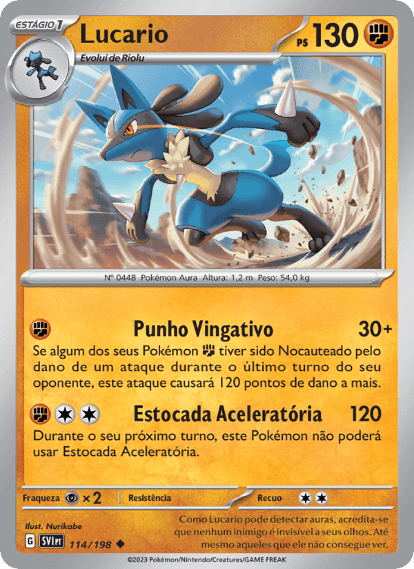 Lucario, carta 114 de Escarlate e Violeta