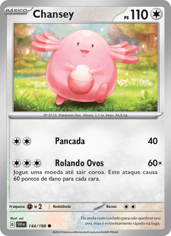 Chansey, card 144 from Escarlate e Violeta