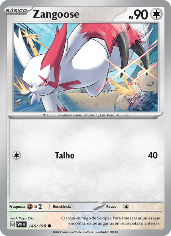 Zangoose, card 146 from Escarlate e Violeta