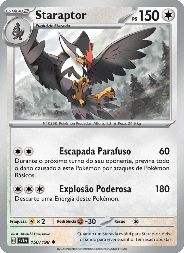 Staraptor, carta 150 de Escarlate e Violeta