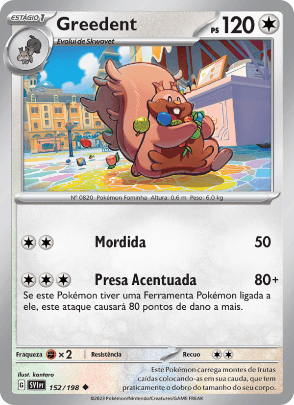 Greedent, carta 152 de Escarlate e Violeta