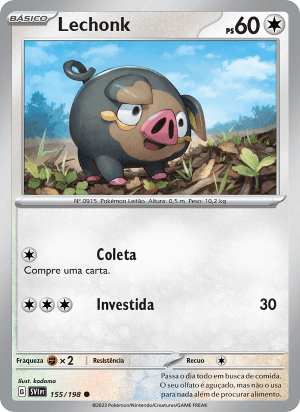 Lechonk, carta 155 de Escarlate e Violeta
