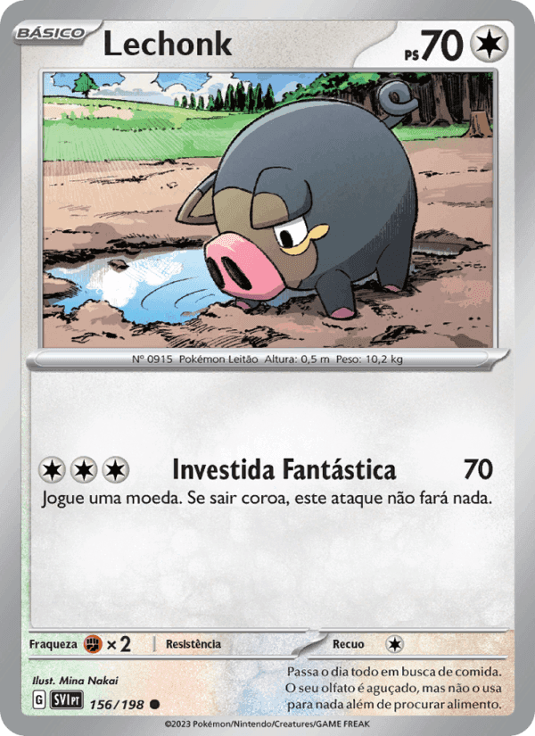 Lechonk, card 156 from Escarlate e Violeta