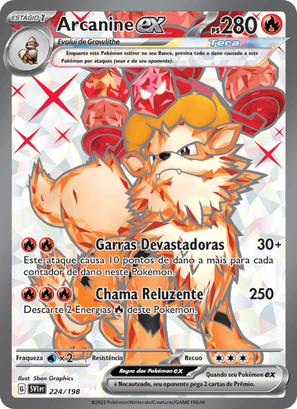 Arcanine ex, carta 224 de Escarlate e Violeta