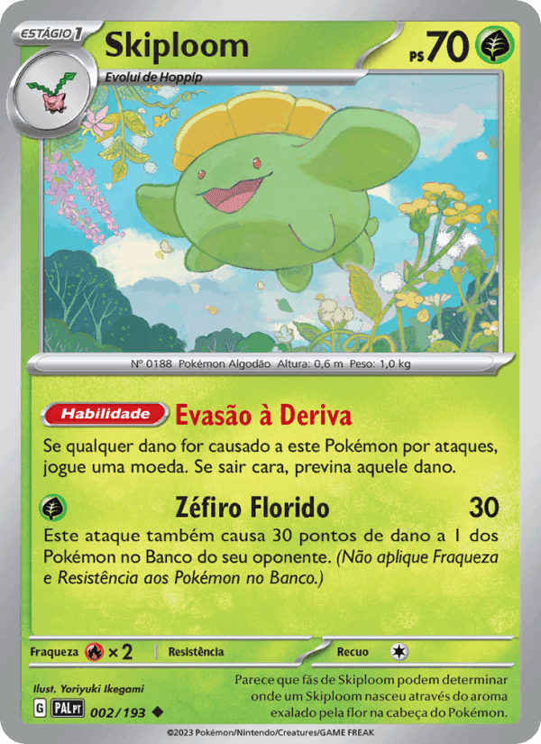 Skiploom, carta 002 de Evoluções em Paldea