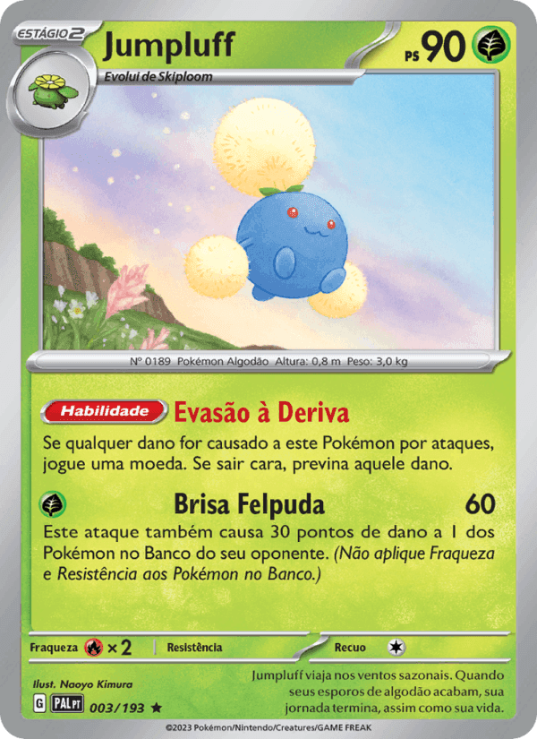 Jumpluff, carta 003 de Evoluções em Paldea