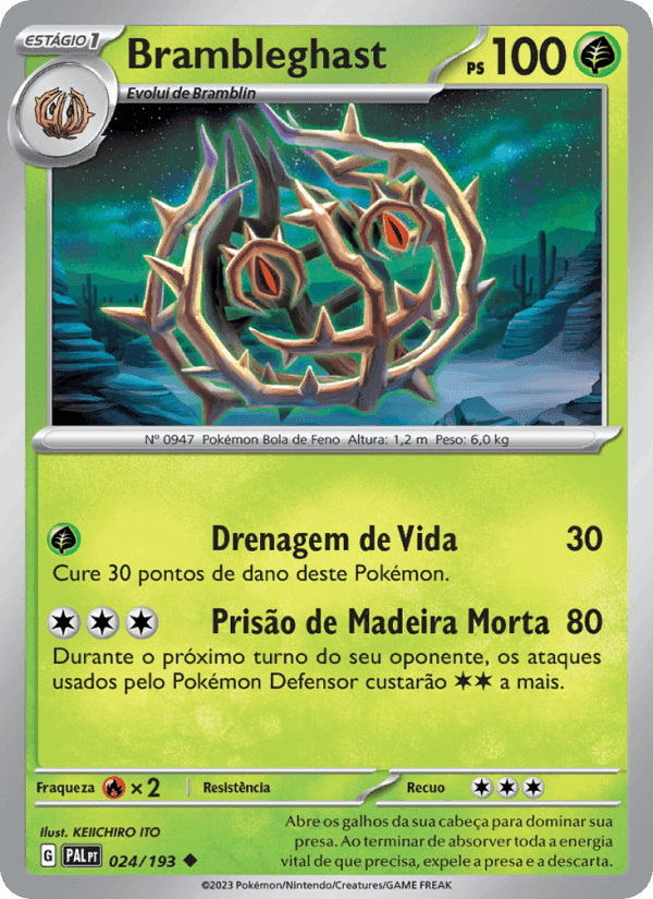 Brambleghast, carta 024 de Evoluções em Paldea