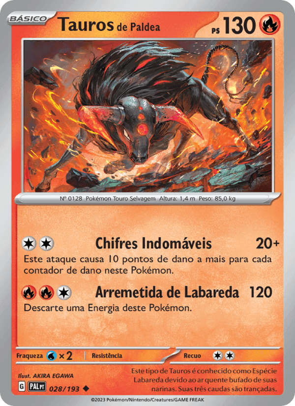 Tauros de Paldea, carta 028 di Evoluções em Paldea