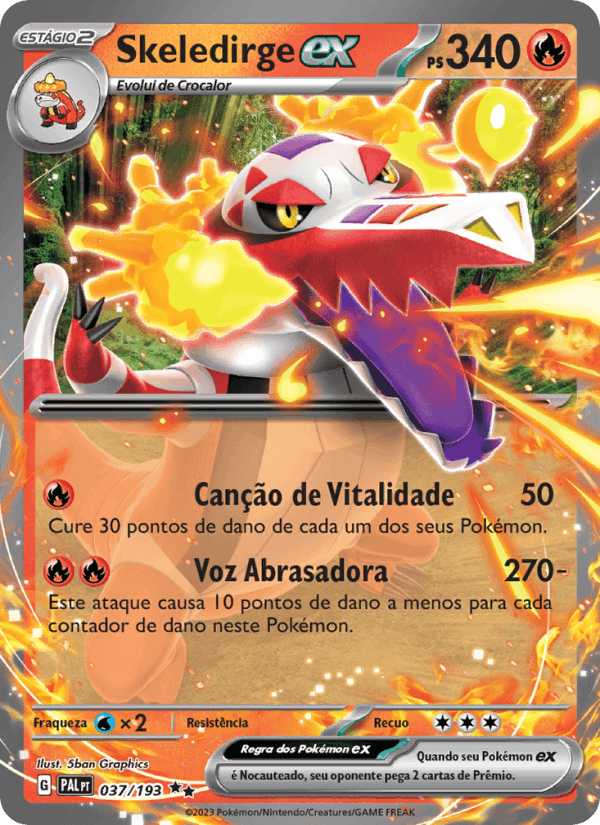 Skeledirge ex, carta 037 di Evoluções em Paldea