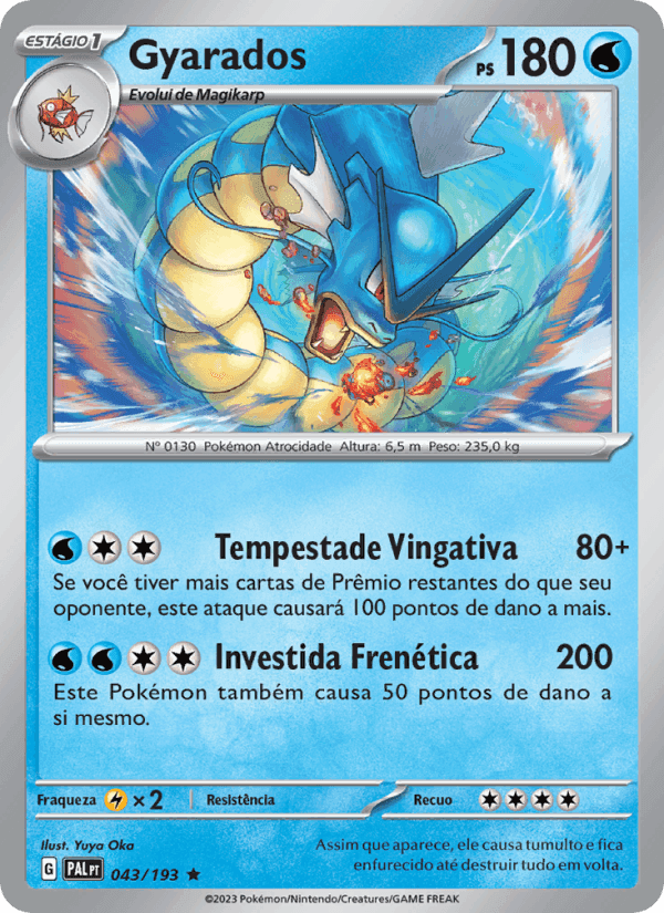 Gyarados, carta 043 de Evoluções em Paldea