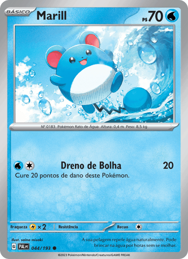Marill, carta 044 de Evoluções em Paldea