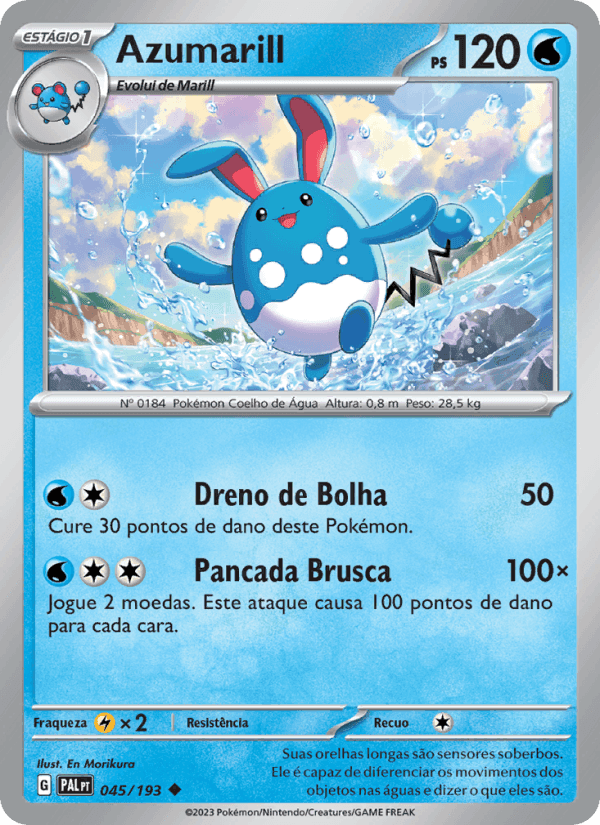 Azumarill, carta 045 di Evoluções em Paldea