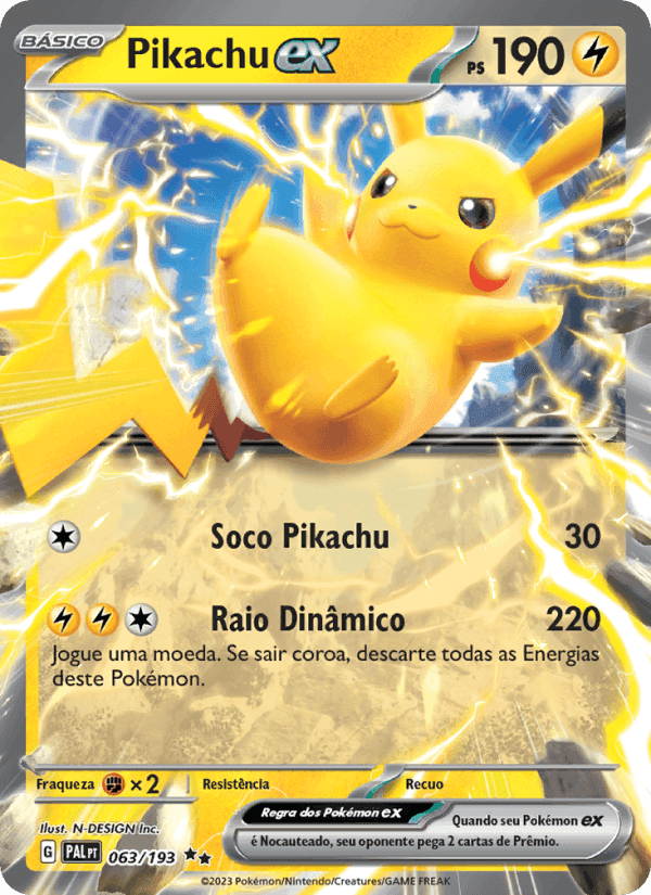Pikachu ex, carta 063 de Evoluções em Paldea