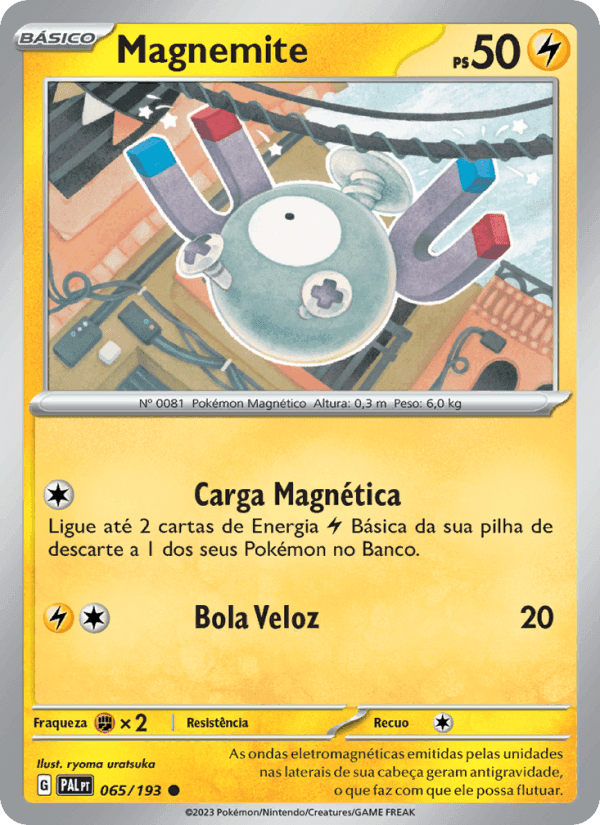 Magnemite, carta 065 de Evoluções em Paldea