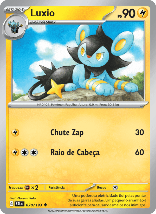 Luxio, carta 070 de Evoluções em Paldea